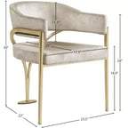 Meridian Furniture, Sedia da pranzo Madelyn in velluto, Set da 2