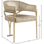 Meridian Furniture, Sedia da pranzo Madelyn in velluto, Set da 2