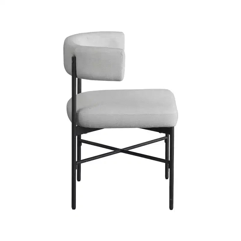 Meridian Furniture,Rivage Durable Linen Textured Fabric Dining Chair, Set of 2