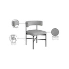 Meridian Furniture,Rivage Durable Linen Textured Fabric Dining Chair, Set of 2
