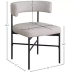 Meridian Furniture,Rivage Durable Linen Textured Fabric Dining Chair, Set of 2
