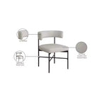 Meridian Furniture,Rivage Durable Linen Textured Fabric Dining Chair, Set of 2