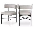 Meridian Furniture,Rivage Durable Linen Textured Fabric Dining Chair, Set of 2