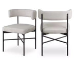 Meridian Furniture,Rivage Durable Linen Textured Fabric Dining Chair, Set of 2