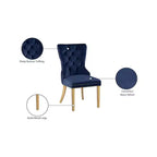 Meridian Furniture, Sedie da pranzo Carmen in velluto blu navy, set da 2