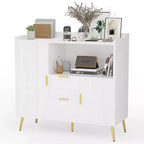 Mobile da Cucina a Microonde da 40 pollici, Credenza a Buffet, Mobile Contenitore, Mobile Bar per Caffè con Ripiani Regolabili, 2 Cassetti e 2 Ante, per la Casa