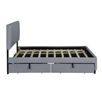 Letto imbottito Queen size con sistema di sollevamento idraulico e vano contenitore - Beige