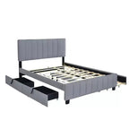 Letto imbottito Queen size con sistema di sollevamento idraulico e vano contenitore - Beige