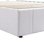 Letto imbottito Queen size con sistema di sollevamento idraulico e vano contenitore - Beige