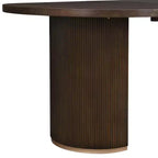 Christopher Knight Home Ilumia Rustic 7 Piece Rattan Rubberwood Upholstered Dining Chairs with Double Pedestal Oval Table