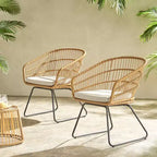 MAYEERTY Set of 2 Chairs With 2 Soft Cushions Versatile Seating for Living Room Bedroom