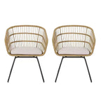 MAYEERTY Set of 2 Chairs With 2 Soft Cushions Versatile Seating for Living Room Bedroom