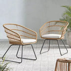 MAYEERTY Set of 2 Chairs With 2 Soft Cushions Versatile Seating for Living Room Bedroom