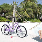 NAYSAYE Bicycle 7 Speed 26 Inch Beach Cruiser Bike Steel Frame for Women for Comfortable Rides, Purple, 69.96*28.32*43.2