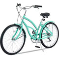 NAYSAYE 26 Inch Beach Cruiser Bike for Adults, 7 Speed Commuter Bicycle Steel Frame for Women for Comfortable Rides, Mint Green, 69.6*28.5*40.5