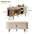 GDFStudio Fennik Mid-Century Modern Wooden TV Stand with Sliding Door