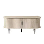 GDFStudio Fennik Mid-Century Modern Wooden TV Stand with Sliding Door