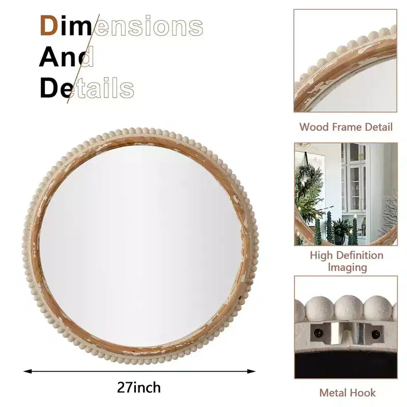 Maxax Wood Flat Wall Mirror