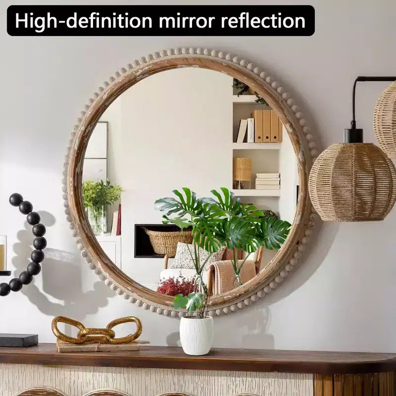 Maxax Wood Flat Wall Mirror