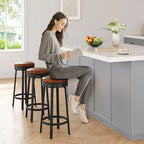 Sgabelli da bar girevoli da 30" (76 cm) set da 4 con poggiapiedi, moderni sgabelli da bancone con rivestimento in pelle PU e struttura in metallo, sgabelli da bar rotondi senza schienale