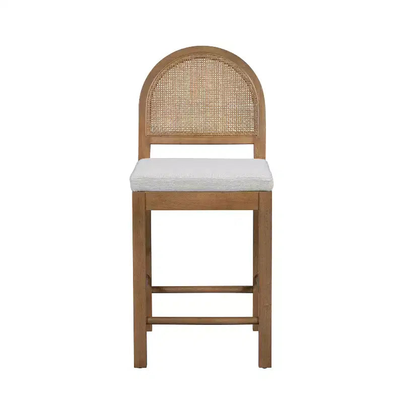 Christopher Knight Home Kinich Boho Rubberwood Rattan Upholstered Counter Stools (Set of 2)