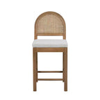 Christopher Knight Home Kinich Boho Rubberwood Rattan Upholstered Counter Stools (Set of 2)