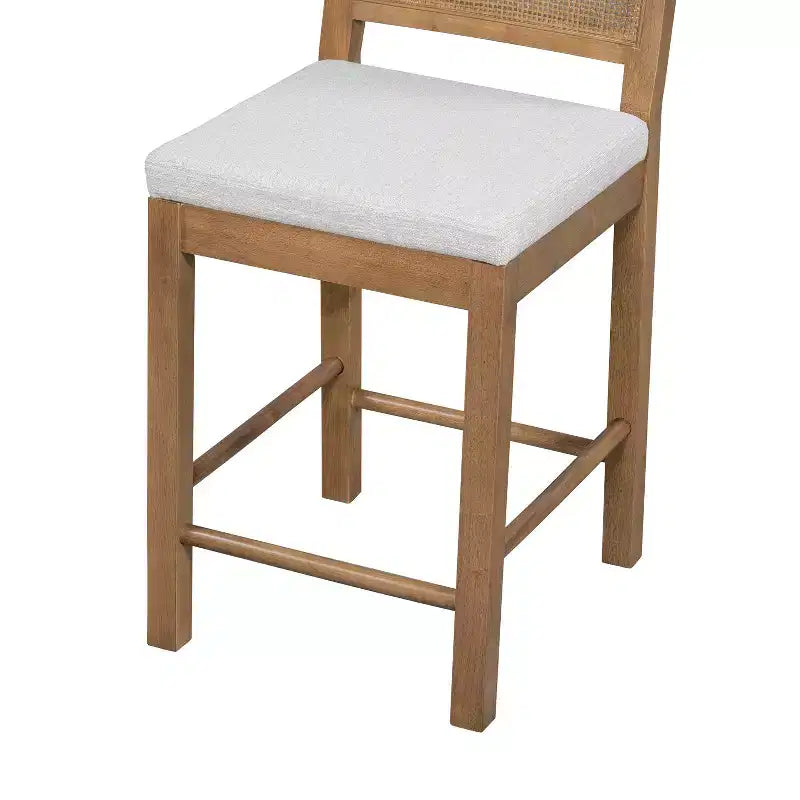 Christopher Knight Home Kinich Boho Rubberwood Rattan Upholstered Counter Stools (Set of 2)