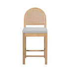 Christopher Knight Home Kinich Boho Rubberwood Rattan Upholstered Counter Stools (Set of 2)
