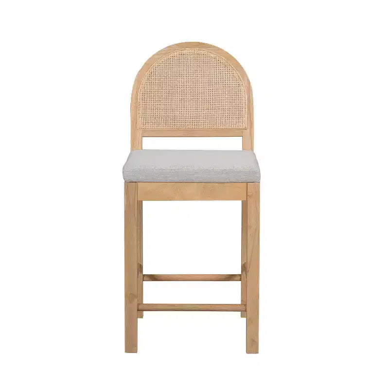 Christopher Knight Home Kinich Boho Rubberwood Rattan Upholstered Counter Stools (Set of 2)