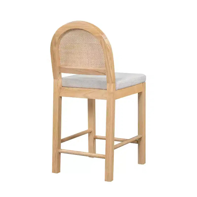 Christopher Knight Home Kinich Boho Rubberwood Rattan Upholstered Counter Stools (Set of 2)