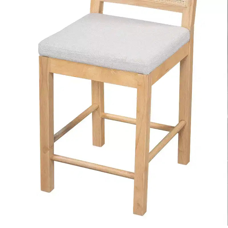 Christopher Knight Home Kinich Boho Rubberwood Rattan Upholstered Counter Stools (Set of 2)