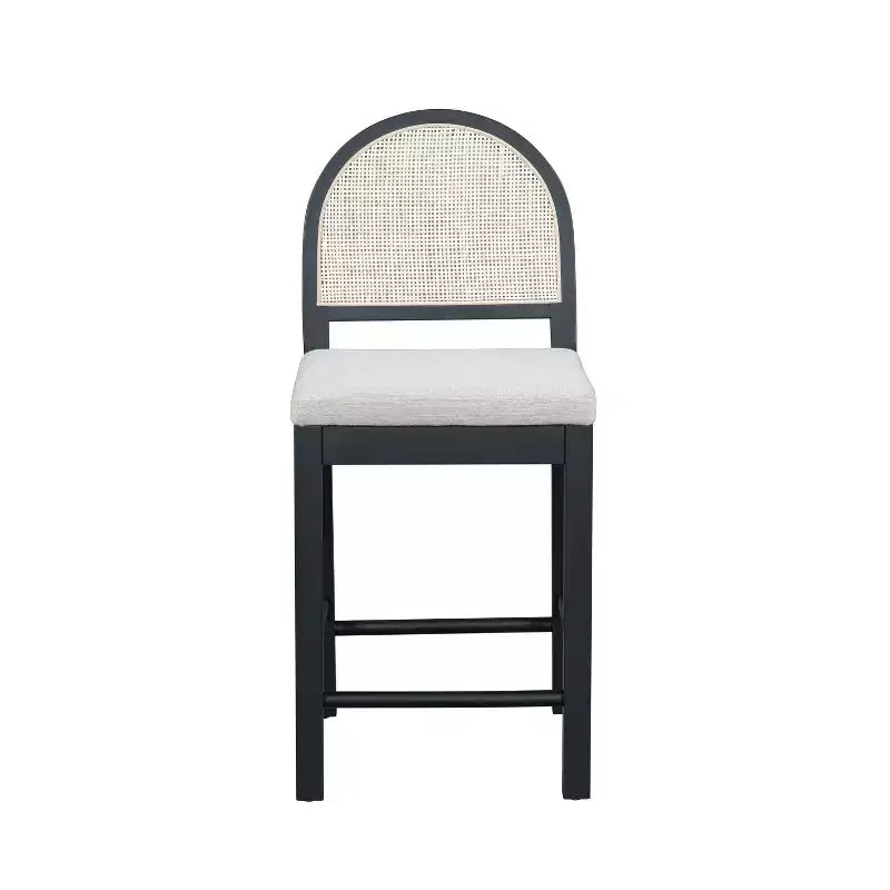 Christopher Knight Home Kinich Boho Rubberwood Rattan Upholstered Counter Stools (Set of 2)