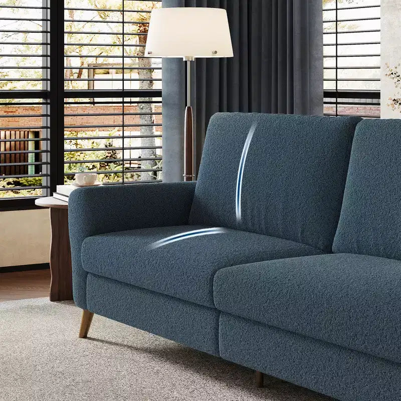 Divano in lana d'agnello con design aerodinamico, morbido materiale in lana d'agnello, seduta confortevole, struttura resistente, stile elegante