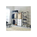 HomeStock 77.7 in.H x 111 in.W White Wood Composite Closet System for Universal Storage with Storage Bins