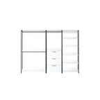 HomeStock 77.7 in.H x 111 in.W White Wood Composite Closet System for Universal Storage with Storage Bins