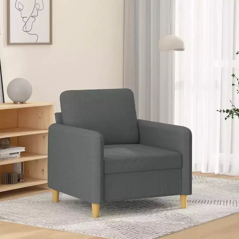 vidaXL Sofa Chair Upholstered Single Sofa Armchair for Living Room Fabric - Dark Gray 23.6