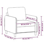 vidaXL Sofa Chair Upholstered Single Sofa Armchair for Living Room Fabric - Dark Gray 23.6