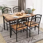 Set da Tavolo da Pranzo per Cucina Rustica, con 4 Sedie
