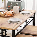 Set da Tavolo da Pranzo per Cucina Rustica, con 4 Sedie
