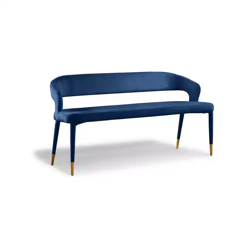 Meridian Furniture,Destiny Navy Velvet Bench
