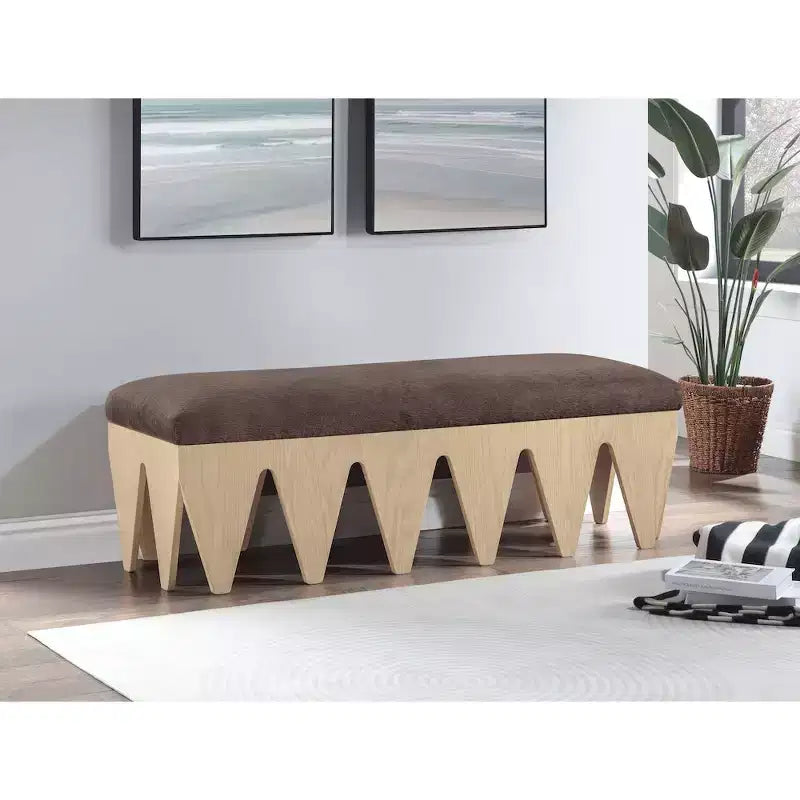 Meridian Furniture,Altair Velour Fur Fabric Bench