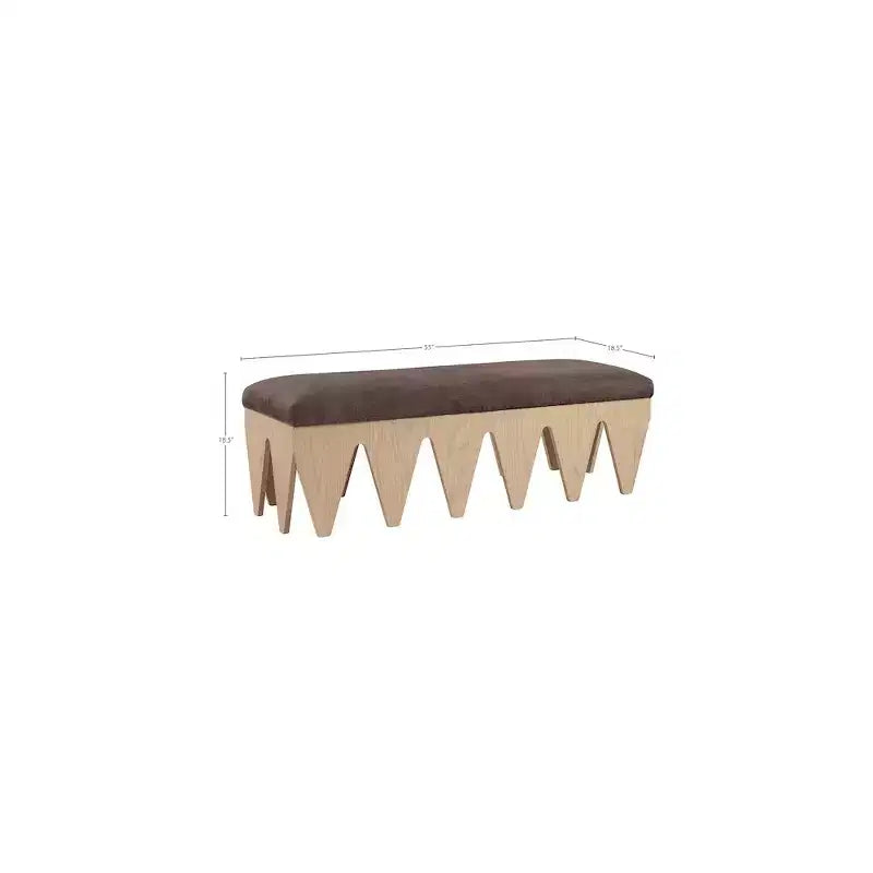 Meridian Furniture,Altair Velour Fur Fabric Bench