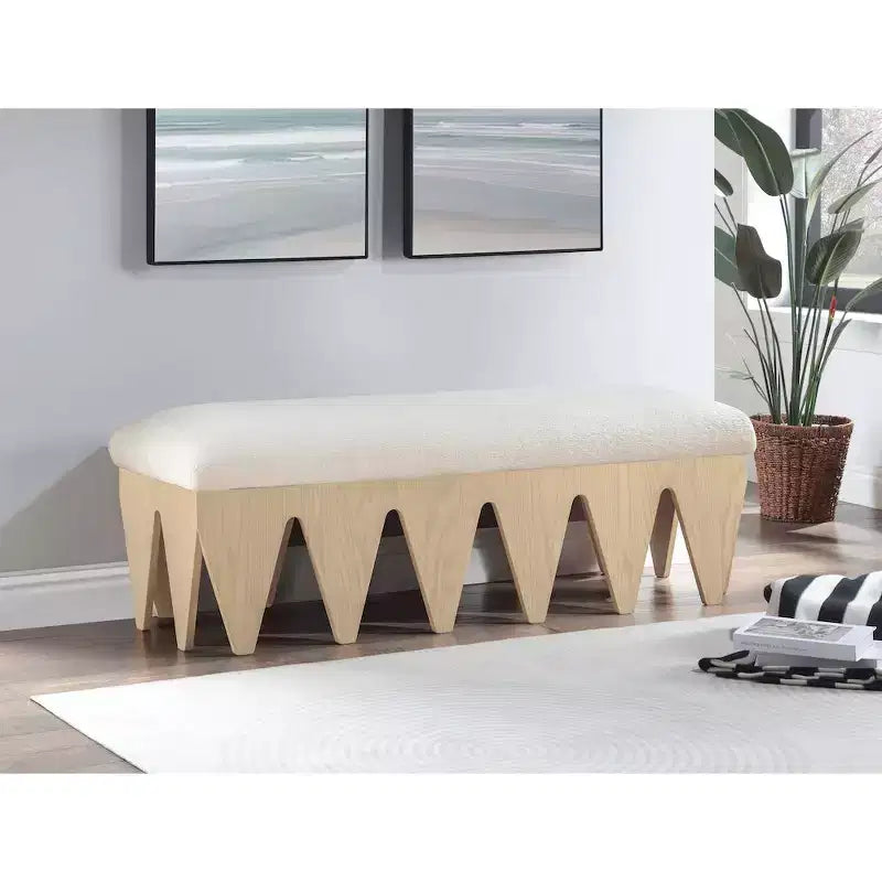 Meridian Furniture,Altair Velour Fur Fabric Bench