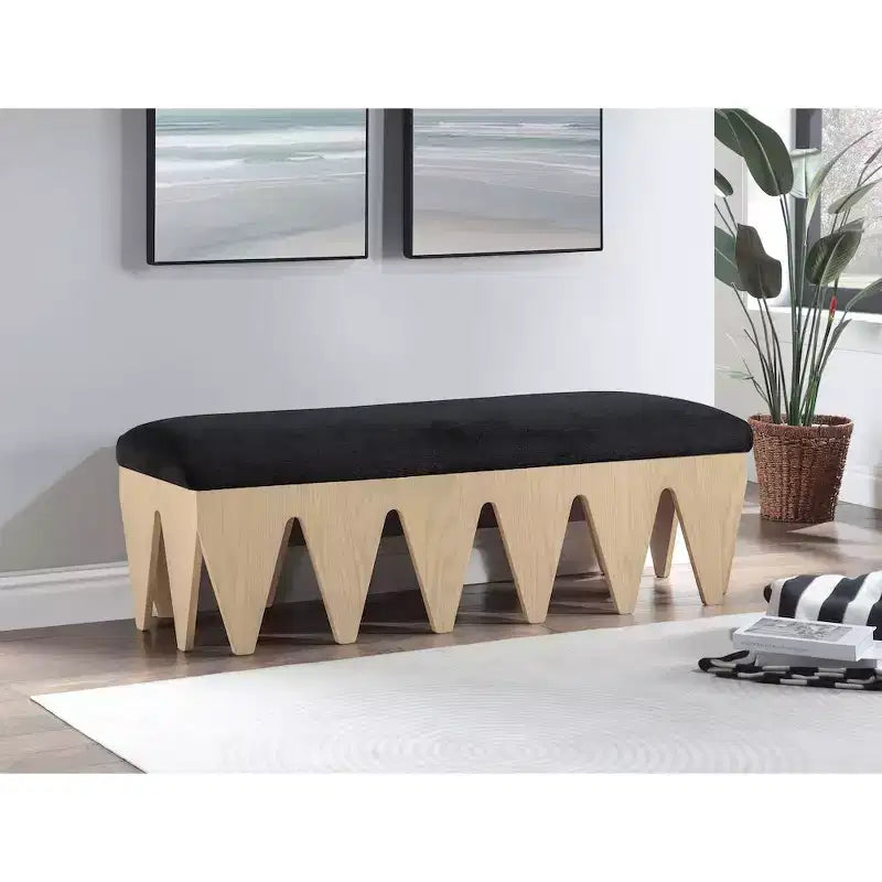 Meridian Furniture,Altair Velour Fur Fabric Bench