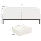 GustoWave Tavolino da caffè moderno, Tavolino centrale con cassetti e ripiano posteriore aperto per soggiorno, ufficio, camera da letto, Bianco