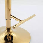 CLIHOME Set of 2 Swivel Barstools Adjusatble Seat Height With Gold-plating Base, Classic Velvet Upholstered Bar Stools