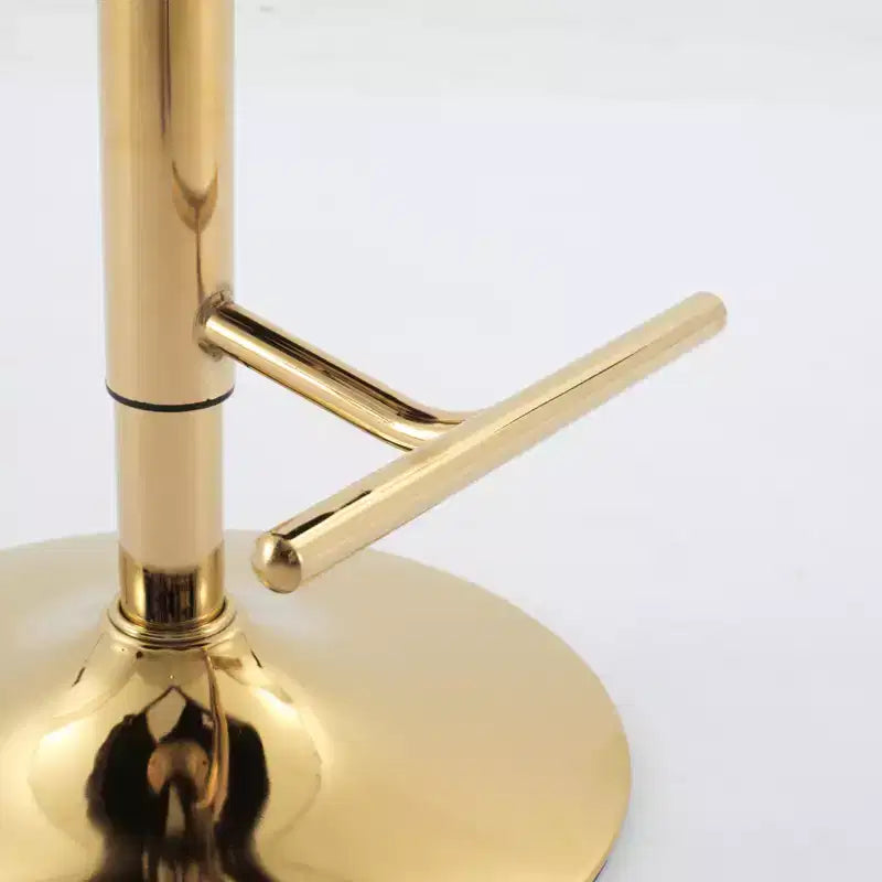 CLIHOME Set of 2 Swivel Barstools Adjusatble Seat Height With Gold-plating Base, Classic Velvet Upholstered Bar Stools