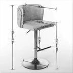 CLIHOME Set of 2 Swivel Barstools Adjusatble Seat Height With Gold-plating Base, Classic Velvet Upholstered Bar Stools