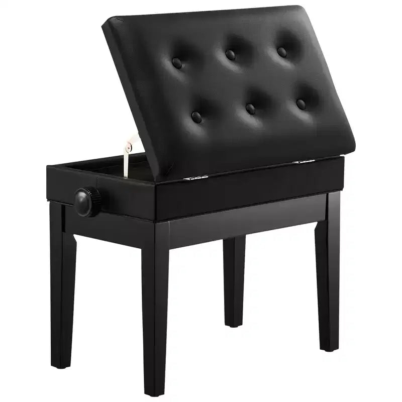 VEVOR Piano Bench, 22 x 13 x 19.3, Keyboard Piano Chair with 19.3-22.8 Adjustable Height, Padded Cushion, Storage Compartment, Black