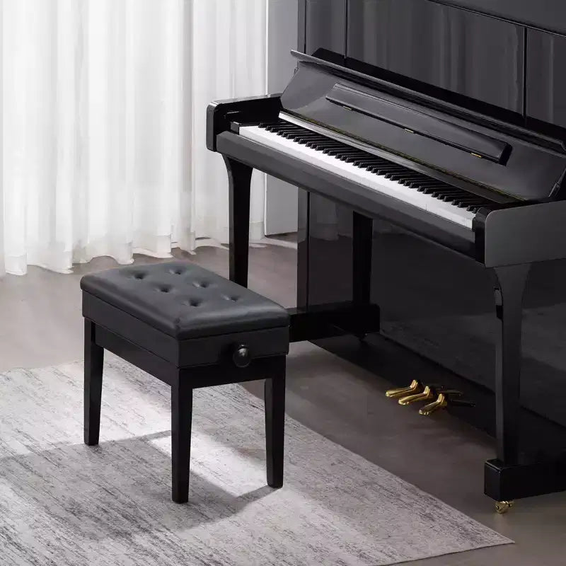 VEVOR Piano Bench, 22 x 13 x 19.3, Keyboard Piano Chair with 19.3-22.8 Adjustable Height, Padded Cushion, Storage Compartment, Black